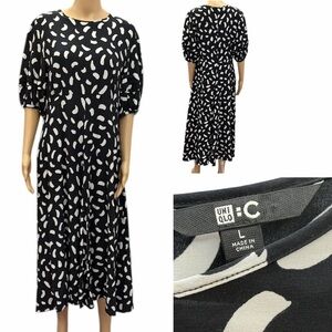 Uniqlo Black and White Midi Dress